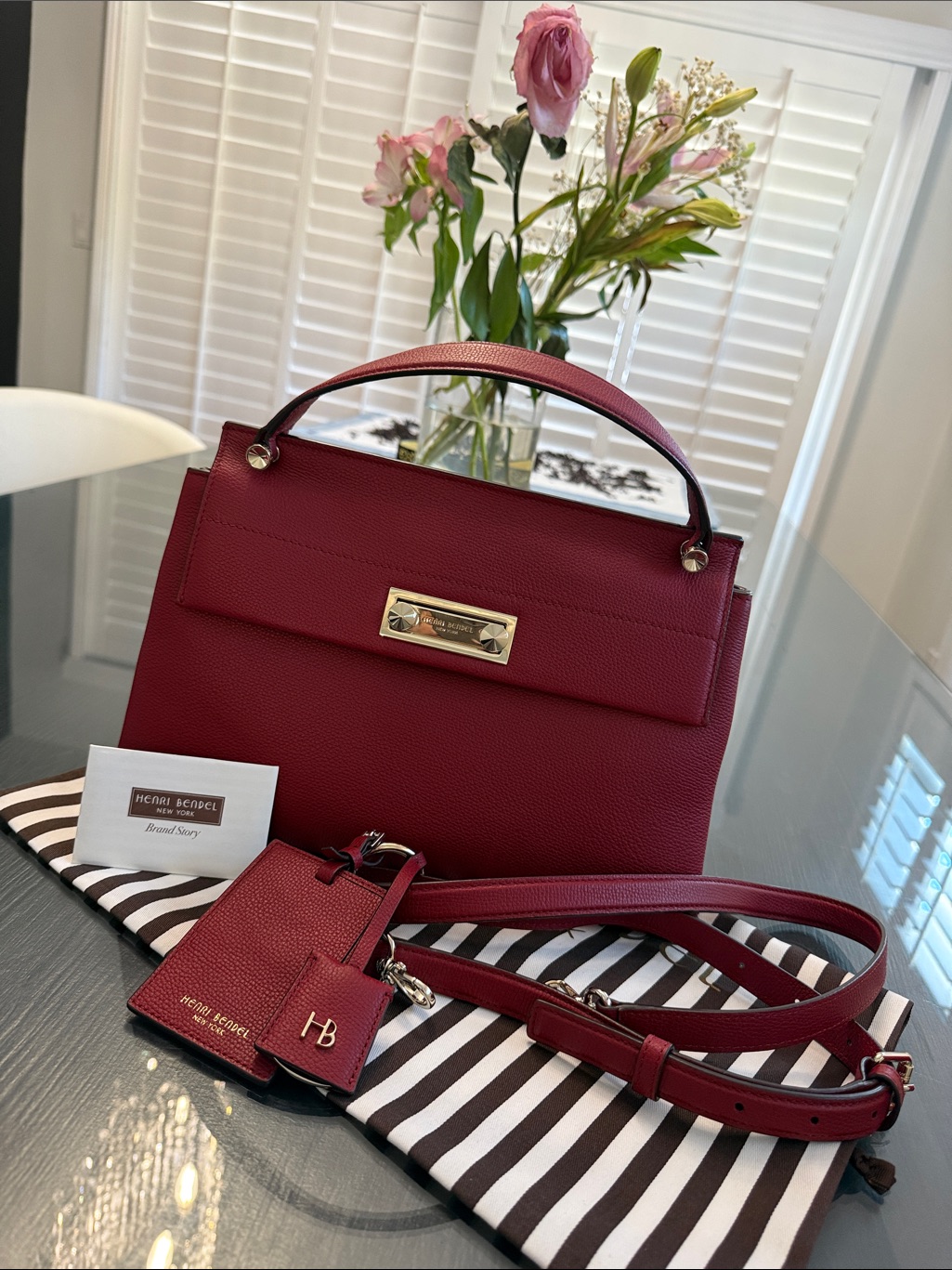 Henri Bendel Modern Icon Top Handle Satchel In Sundried Tomato